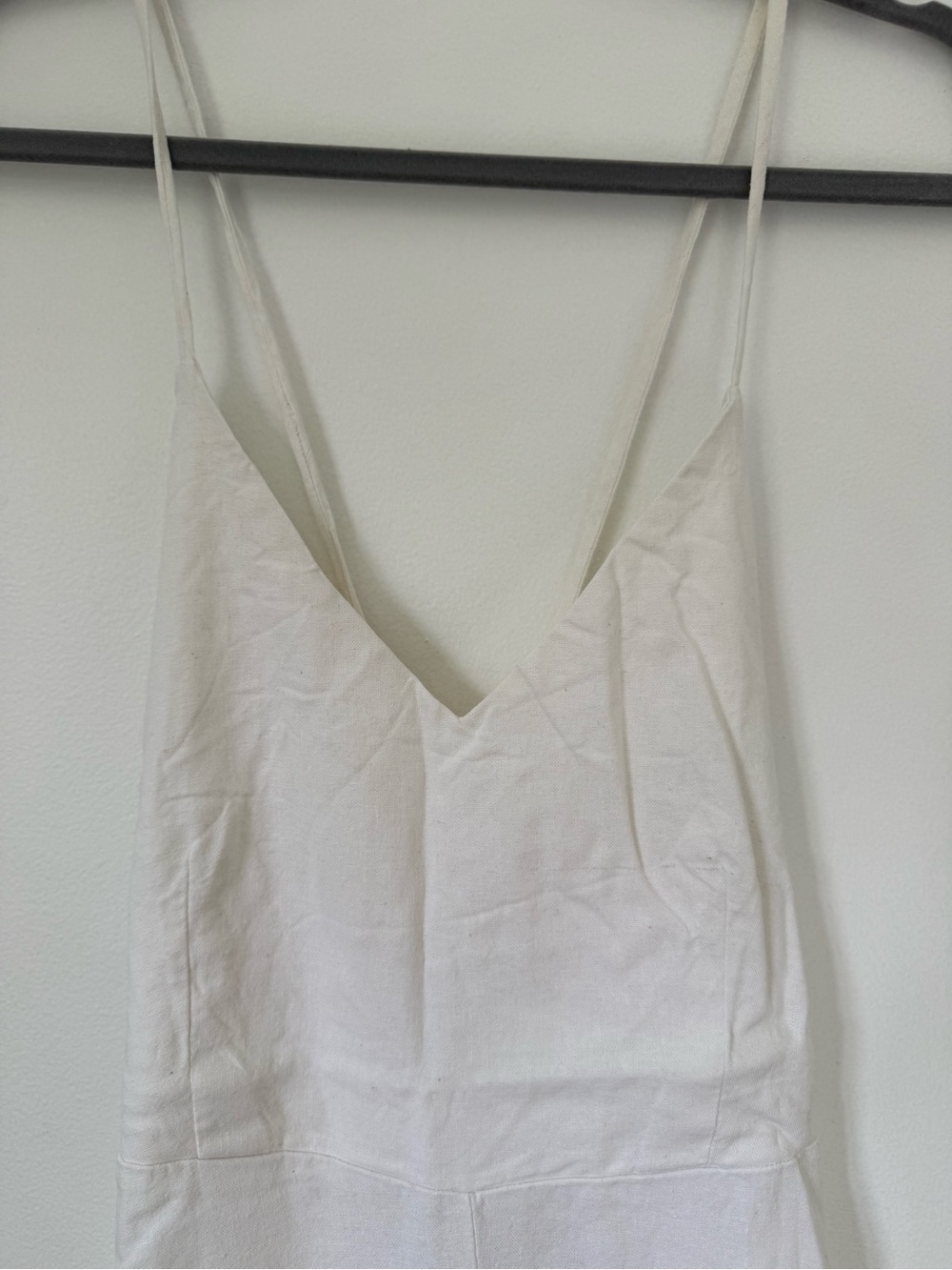 a new day White Linen Low Open Back Spaghetti Strap Maxi Deess - Picture 3 of 6